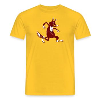 Red fox - Men's T-Shirt - yellow - Front - AI Model Male 178 dark (178cm)