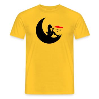 Silhouette de fille de lune - T-shirt homme - jaune - Devant - AI Model Male 178 dark (178cm)