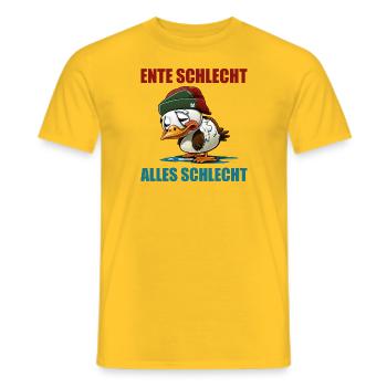 Ente Schlecht alles schlecht - Männer T-Shirt - Gelb - Vorne - AI Model Male 178 dark (178cm)