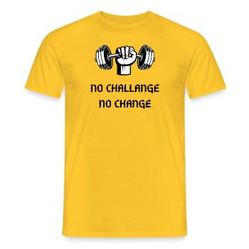 PAS DE CHALLANGE PAS DE CHANGEMENT - T-shirt homme - jaune - Devant - AI Model Male 178 dark (178cm)