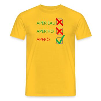 Apéro - T-shirt homme - jaune - Devant - AI Model Male 178 dark (178cm)