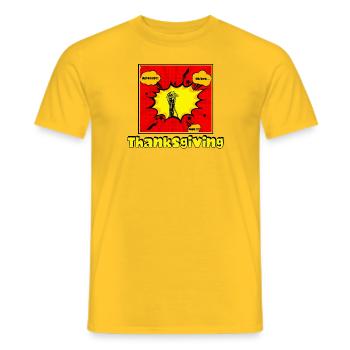 Dinde de dessin animé - T-shirt homme - jaune - Devant - AI Model Male 178 dark (178cm)