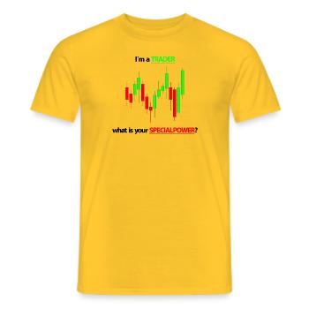 Aktien Design - Männer T-Shirt - Gelb - Vorne - AI Model Male 178 dark (178cm)