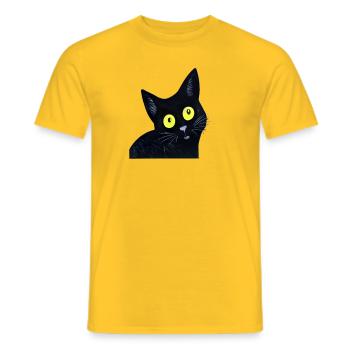 CHAT MIGNON - T-shirt homme - jaune - Devant - AI Model Male 178 dark (178cm)