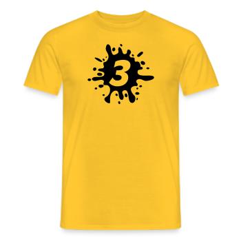 3 - Men's T-Shirt - yellow - Front - AI Model Male 178 dark (178cm)