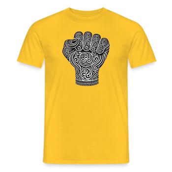 Poing tribal détouré - T-shirt homme - jaune - Devant - AI Model Male 178 dark (178cm)