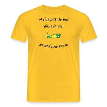 si t as pas de bol - T-shirt homme - jaune - Devant - AI Model Male 178 dark (178cm)