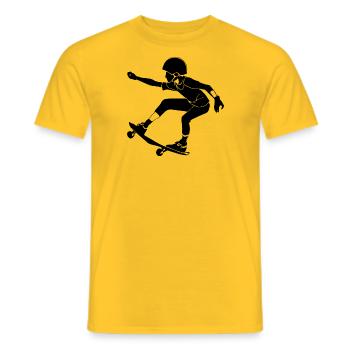 skateboard - Männer T-Shirt - Gelb - Vorne - AI Model Male 178 dark (178cm)