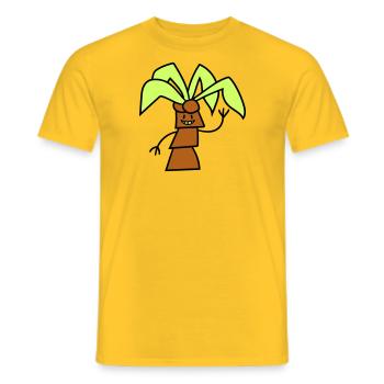 Lustige Süße Palme Winkt Glücklich Gesicht Comic - Männer T-Shirt - Gelb - Vorne - AI Model Male 178 dark (178cm)