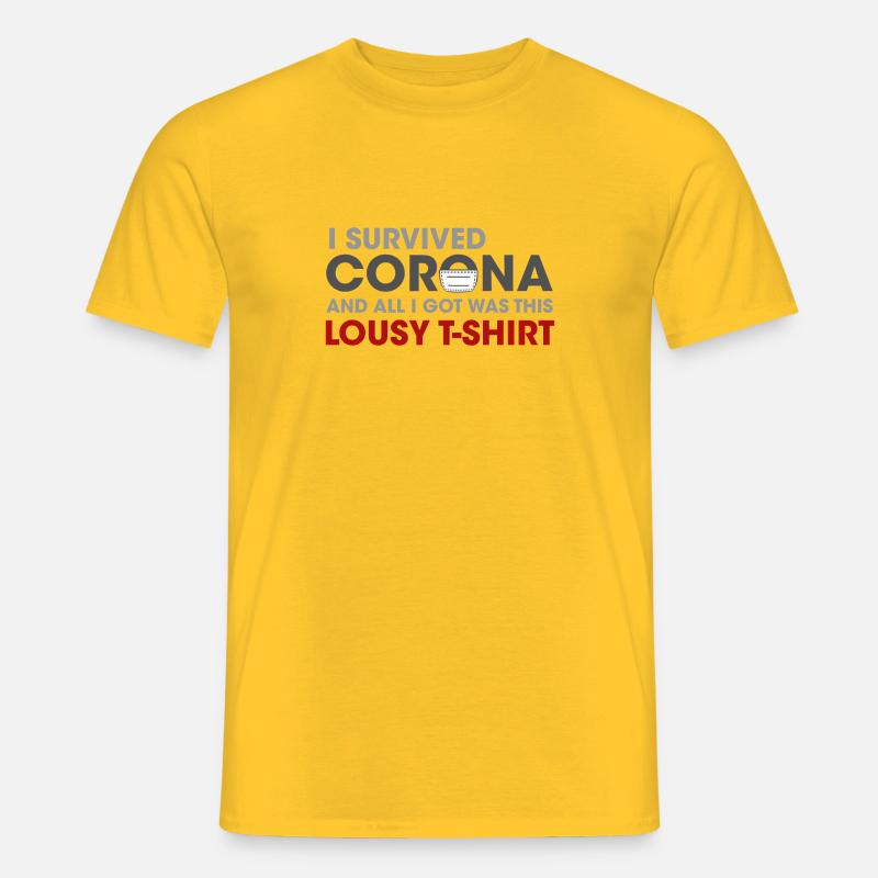 I survived Corona - Männer T-Shirt - Gelb