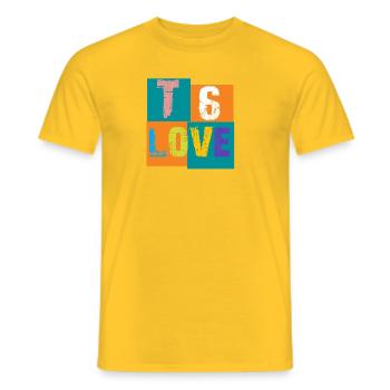 Love Bus /Van / Camper /WoMo - T-shirt homme - jaune - Devant - AI Model Male 178 dark (178cm)