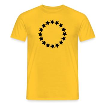 Star circle all colors - Men's T-Shirt - yellow - Front - AI Model Male 178 dark (178cm)