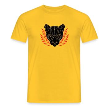 Panther mit roten Flügeln - Männer T-Shirt - Gelb - Vorne - AI Model Male 178 dark (178cm)