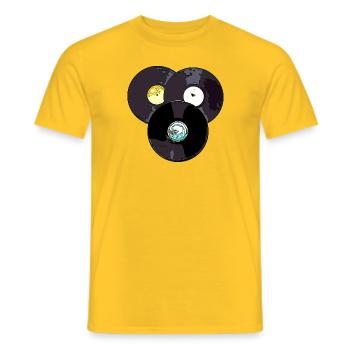 Vinyl - Mænd T-shirt - gul - Foran - AI Model Male 178 dark (178cm)