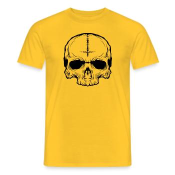 Totenkopf - Männer T-Shirt - Gelb - Vorne - AI Model Male 178 dark (178cm)