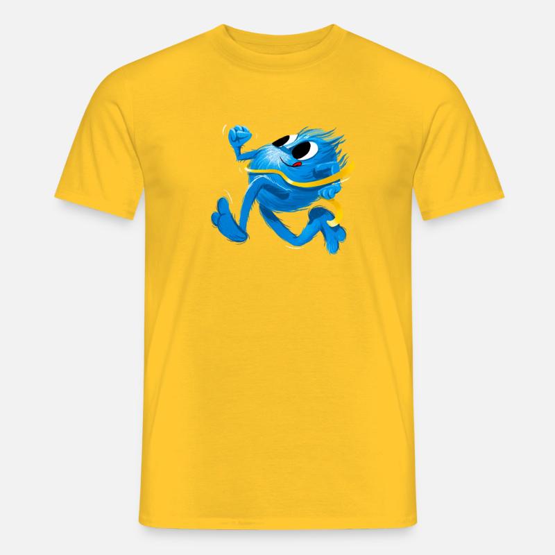Speedy cooles Monster MathBatt - Marathon - Männer T-Shirt - Gelb
