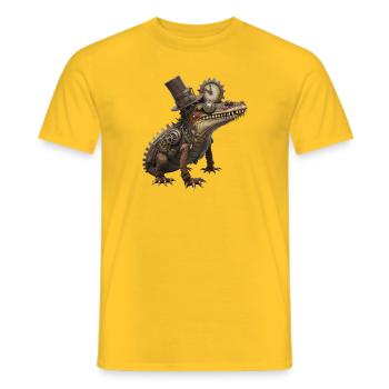 FOX0610 krokodil2 - Männer T-Shirt - Gelb - Vorne - AI Model Male 178 dark (178cm)