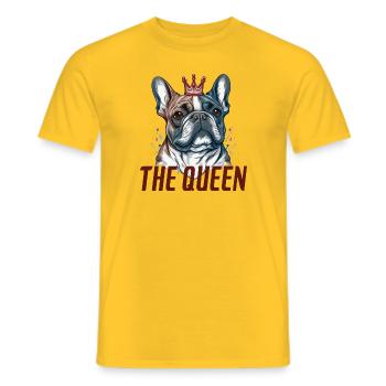 CHIEN BOULDOG FRANCAIS THE QUEEN RACE MIGNON - T-shirt homme - jaune - Devant - AI Model Male 178 dark (178cm)
