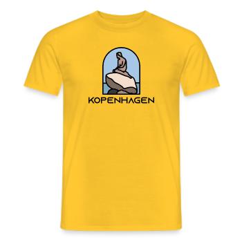 Copenhagen - Little Mermaid - Men's T-Shirt - yellow - Front - AI Model Male 178 dark (178cm)