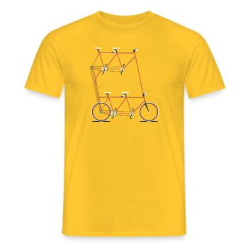 familybike - Men's T-Shirt - yellow - Front - AI Model Male 178 dark (178cm)