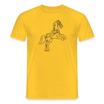 Horse - Men's T-Shirt - yellow - Front - AI Model Male 178 dark (178cm)
