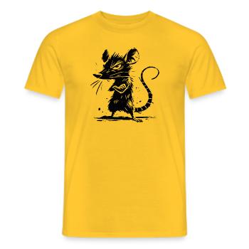 Naughty Rat - Men's T-Shirt - yellow - Front - AI Model Male 178 dark (178cm)