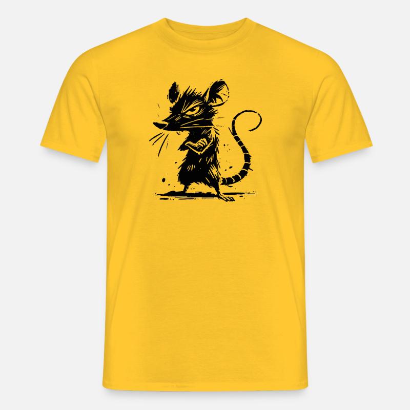 freche Ratte - Männer T-Shirt - Gelb