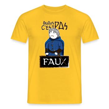 Perceval : Ouais C'est Pas Faux - T-shirt homme - jaune - Devant - AI Model Male 178 dark (178cm)