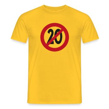Nicht mehr 20 - Männer T-Shirt - Gelb - Vorne - AI Model Male 178 dark (178cm)