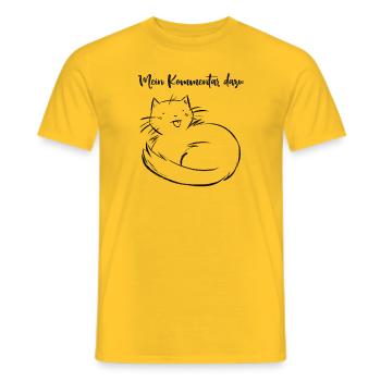 Chat - Mon commentaire - noir - T-shirt homme - jaune - Devant - AI Model Male 178 dark (178cm)