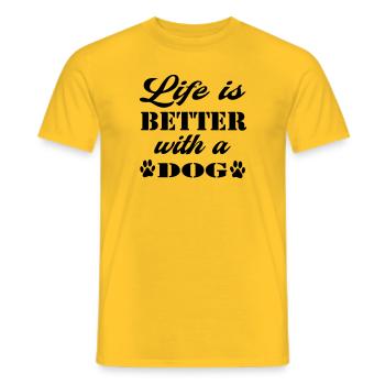 Chien de vie 01 - T-shirt homme - jaune - Devant - AI Model Male 178 dark (178cm)