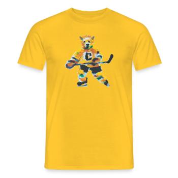 Ourson de hockey - T-shirt homme - jaune - Devant - AI Model Male 178 dark (178cm)
