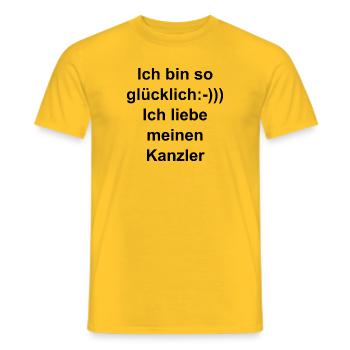 Ich bin so Glücklich - Männer T-Shirt - Gelb - Vorne - AI Model Male 178 dark (178cm)