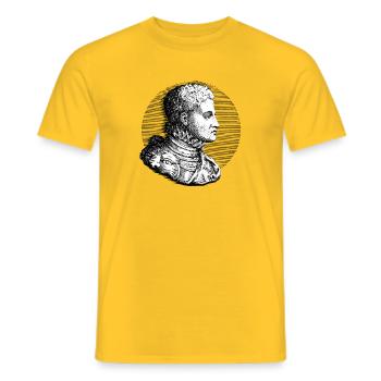 Monarch aus Spanien in barocker Pracht - Männer T-Shirt - Gelb - Vorne - AI Model Male 178 dark (178cm)