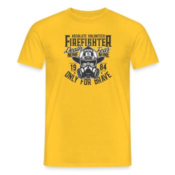 Pompiers volontaires a - T-shirt homme - jaune - Devant - AI Model Male 178 dark (178cm)