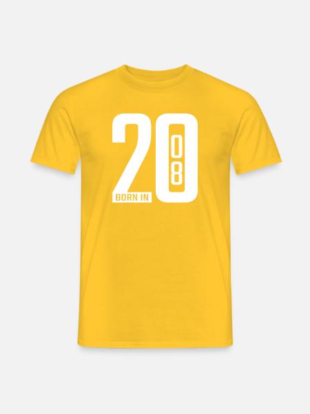 Born in 2008 white - Männer T-Shirt - Gelb