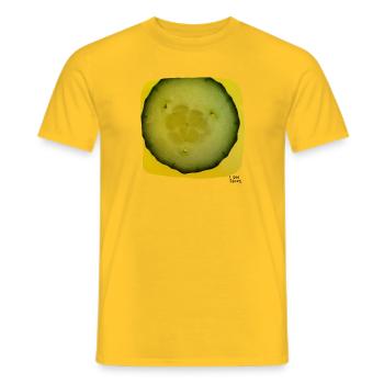 I see faces - I see faces 'Cucumber' - Men's T-Shirt - yellow - Front - AI Model Male 178 dark (178cm)