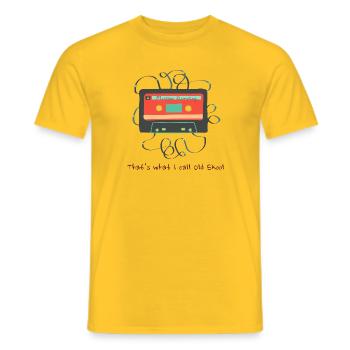Old Cassette Mixtape: That´s what I call Old Skool - Men's T-Shirt - yellow - Front - AI Model Male 178 dark (178cm)