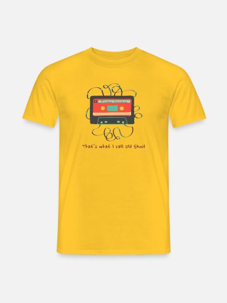 Old Cassette Mixtape: Dat is wat ik Old Skool noem - Mænd T-shirt - gul