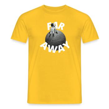 Far away - Männer T-Shirt - Gelb - Vorne - AI Model Male 178 dark (178cm)
