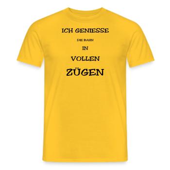 Ich genieße die Bahn in vollen Zügen - T-shirt homme - jaune - Devant - AI Model Male 178 dark (178cm)