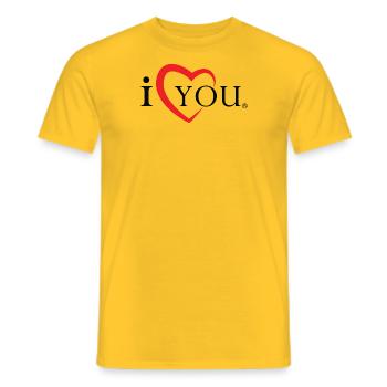i love you - Männer T-Shirt - Gelb - Vorne - AI Model Male 178 dark (178cm)