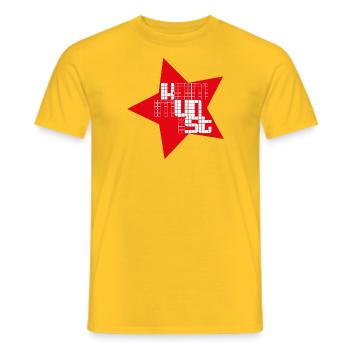KommUNiST - Männer T-Shirt - Gelb - Vorne - AI Model Male 178 dark (178cm)