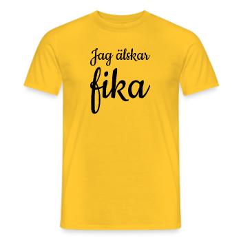 Jag älskar fika | Gâteau Au Café Calme Time-Out Suède - T-shirt homme - jaune - Devant - AI Model Male 178 dark (178cm)