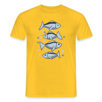 Pisces - Men's T-Shirt - yellow - Front - AI Model Male 178 dark (178cm)