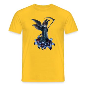 Engels Frau, Lilien, closing - Männer T-Shirt - Gelb - Vorne - AI Model Male 178 dark (178cm)