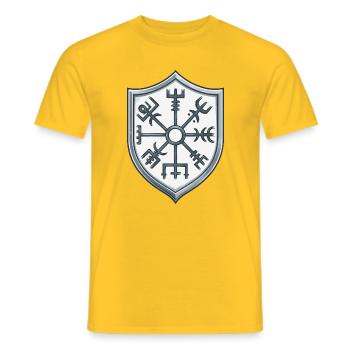 Symbolisme du bouclier Vegvisir - T-shirt homme - jaune - Devant - AI Model Male 178 dark (178cm)