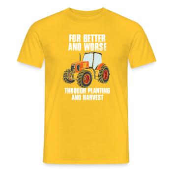 Pour le meilleur ou le pire de la conception des plantations et des récoltes - T-shirt homme - jaune - Devant - AI Model Male 178 dark (178cm)