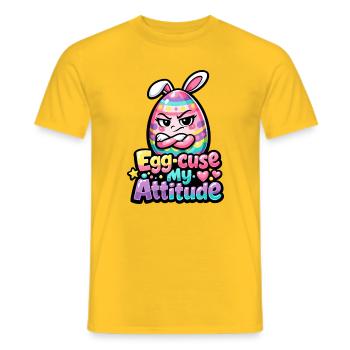 Excuse my Attitude Easter Pun - Men's T-Shirt - yellow - Front - AI Model Male 178 dark (178cm)
