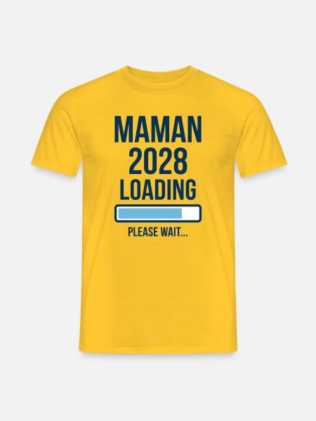 Annonce Grossesse Maman 2028 Loading - T-shirt homme - jaune